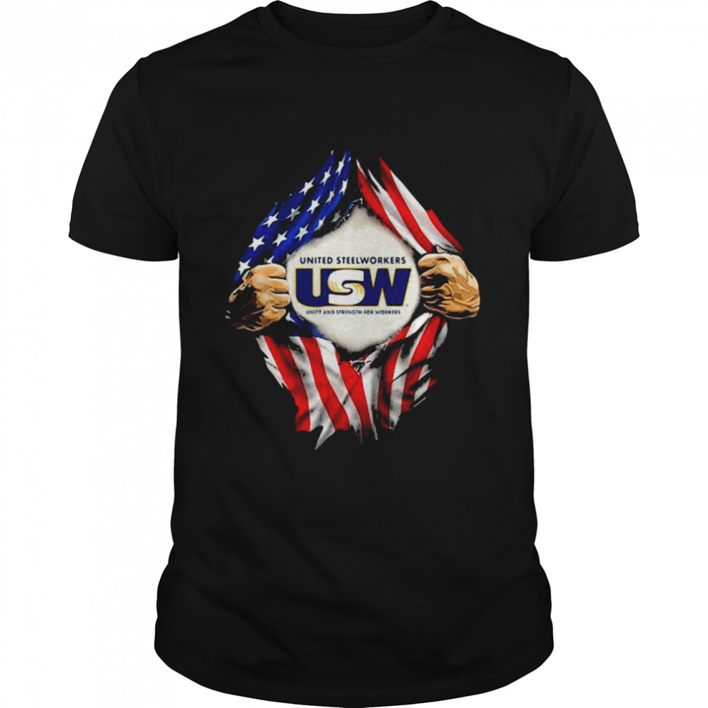 Superman United Steelworkers Unity And Strength For Workers American Flag shirt