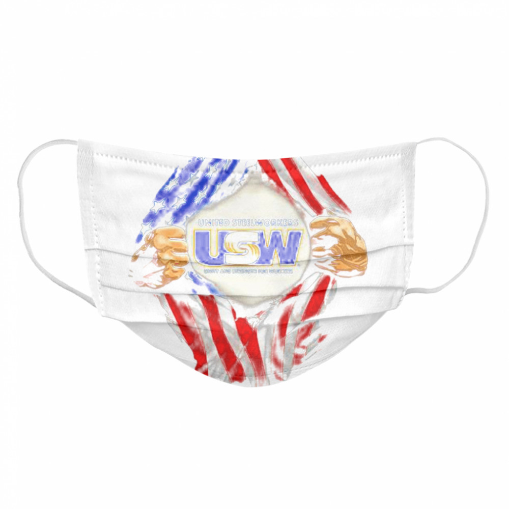 Superman United Steelworkers Unity And Strength For Workers American Flag Cloth Face Mask