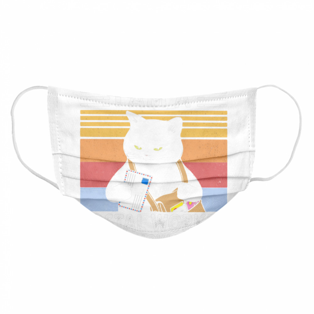 That’s What I Do I Am A Postal Worker And I Know Things Black Cat Vintage Cloth Face Mask