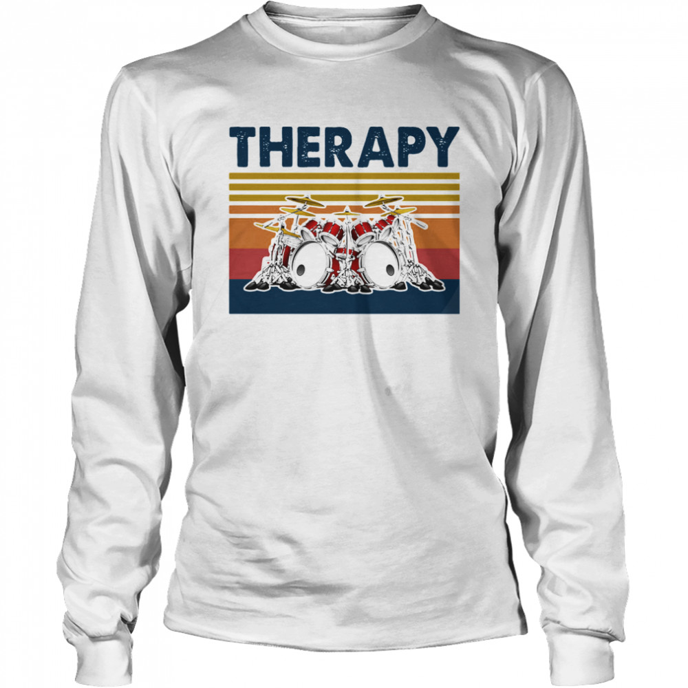 Therapy Drum Band Music Vintage Long Sleeved T-shirt