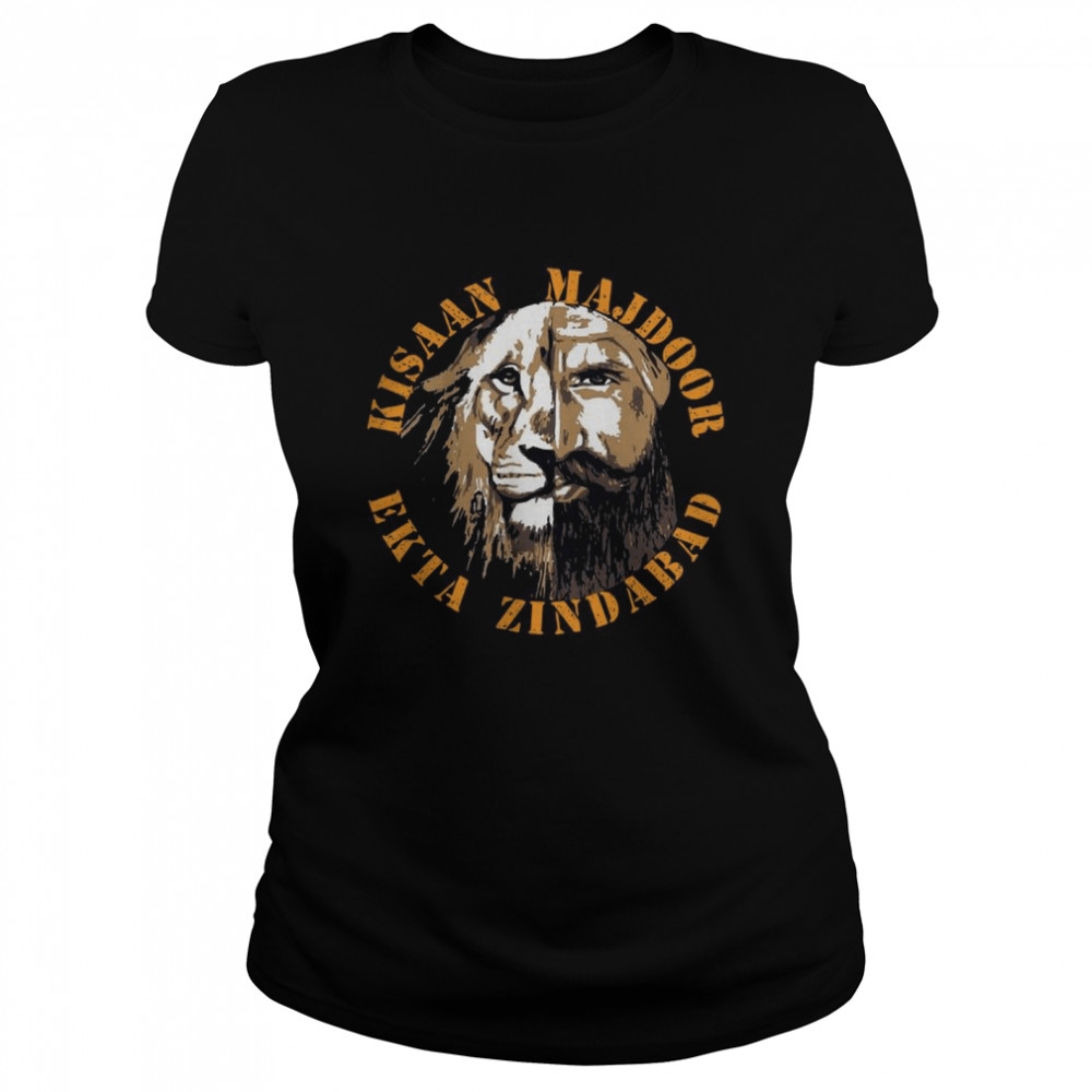 Tiger And Men Kisaan Majdoor Ekta Zindabad Classic Women's T-shirt