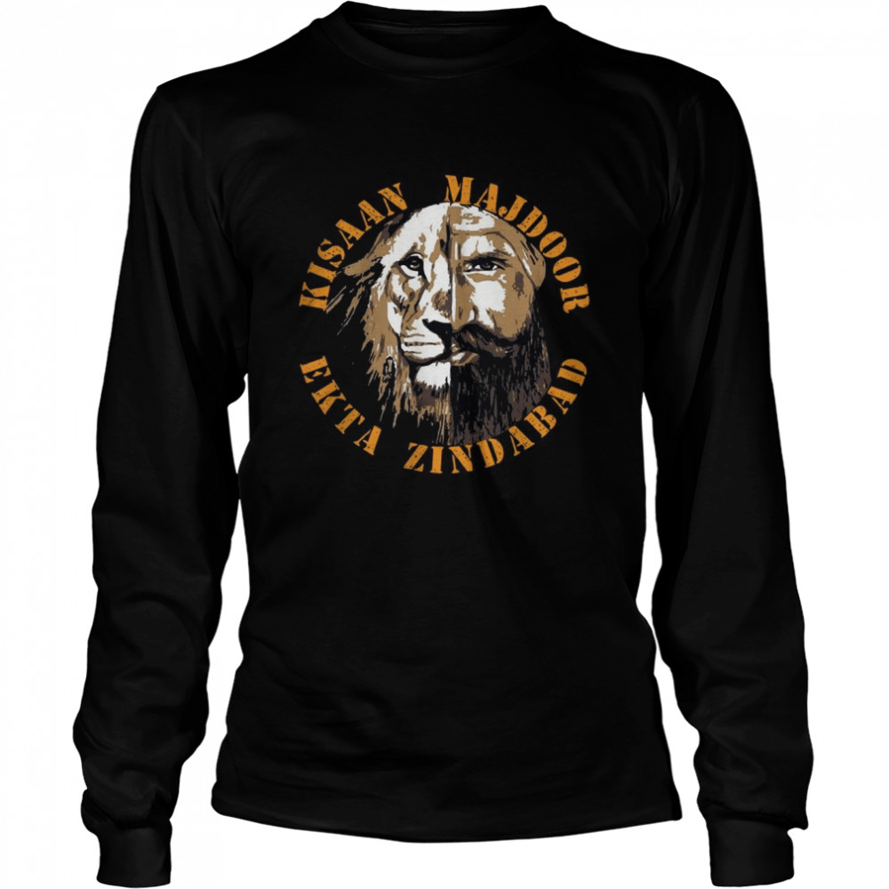 Tiger And Men Kisaan Majdoor Ekta Zindabad Long Sleeved T-shirt