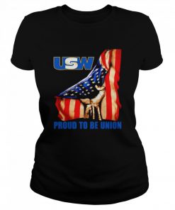 United Steelworkers Logo Proud To Be Union American Flag  Classic Women's T-shirt