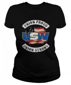 United Steelworkers Union Proud Union Strong American Flag  Classic Women's T-shirt