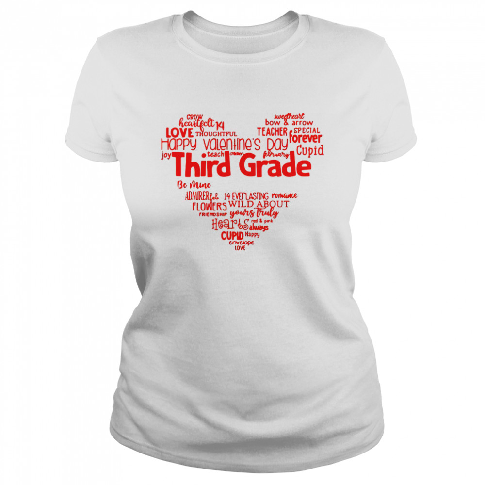 Valentine Heart Teacher Name Grade Personalized Raglan Classic Women's T-shirt