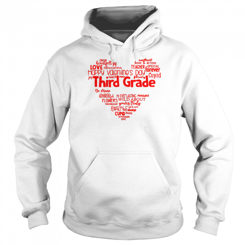 Valentine Heart Teacher Name Grade Personalized Raglan Unisex Hoodie