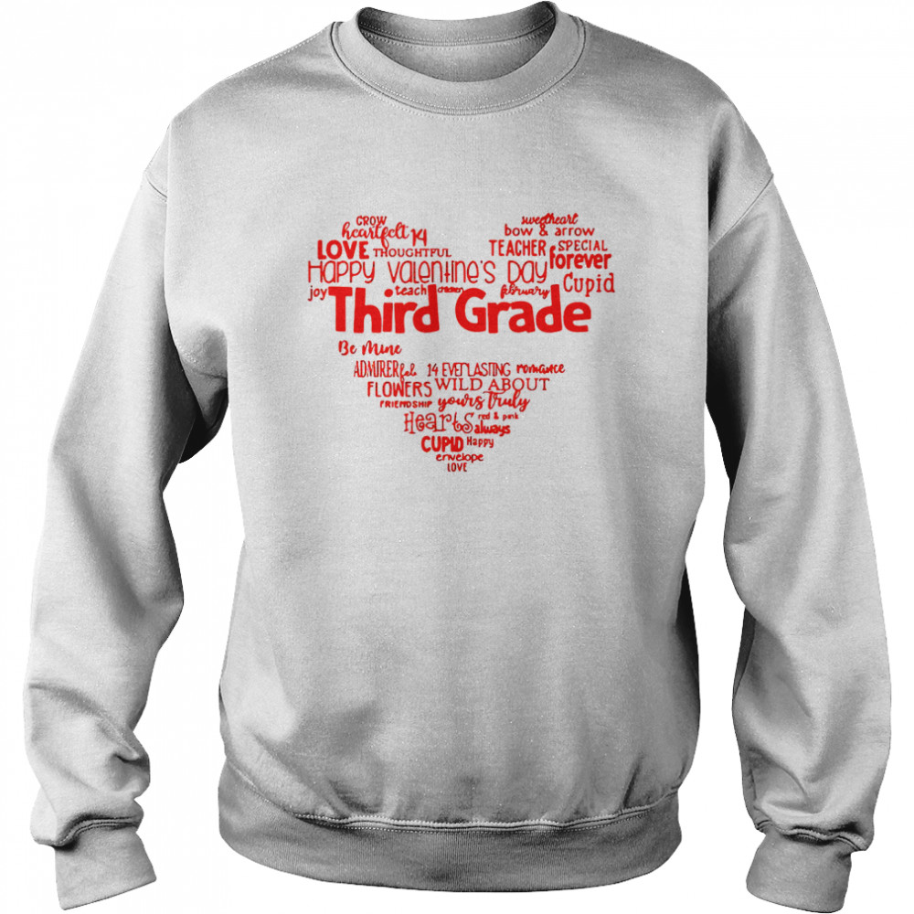 Valentine Heart Teacher Name Grade Personalized Raglan Unisex Sweatshirt