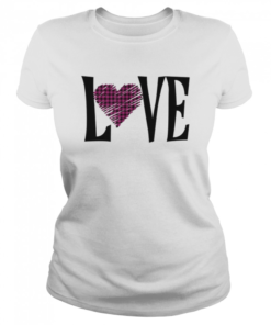 Valentines Day Buffalo Plaid Love Hearts Shirt Classic Women's T-shirt