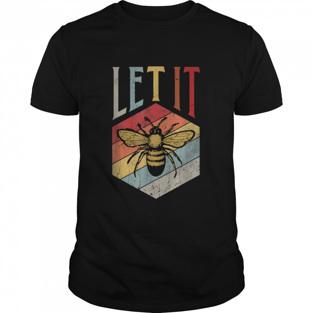 Vintage Bee Let It Bee Letter Print Spring shirt