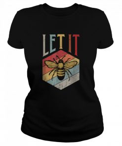 Vintage Bee Let It Bee Letter Print Spring  Classic Women's T-shirt