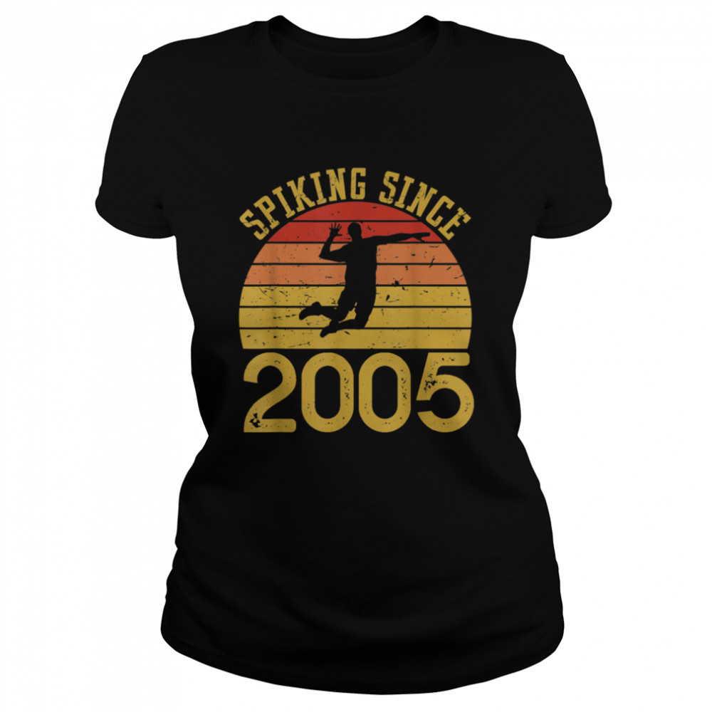 Vintage Volleyball 15th Birthday Spiking Since 2005 Classic Women's T-shirt