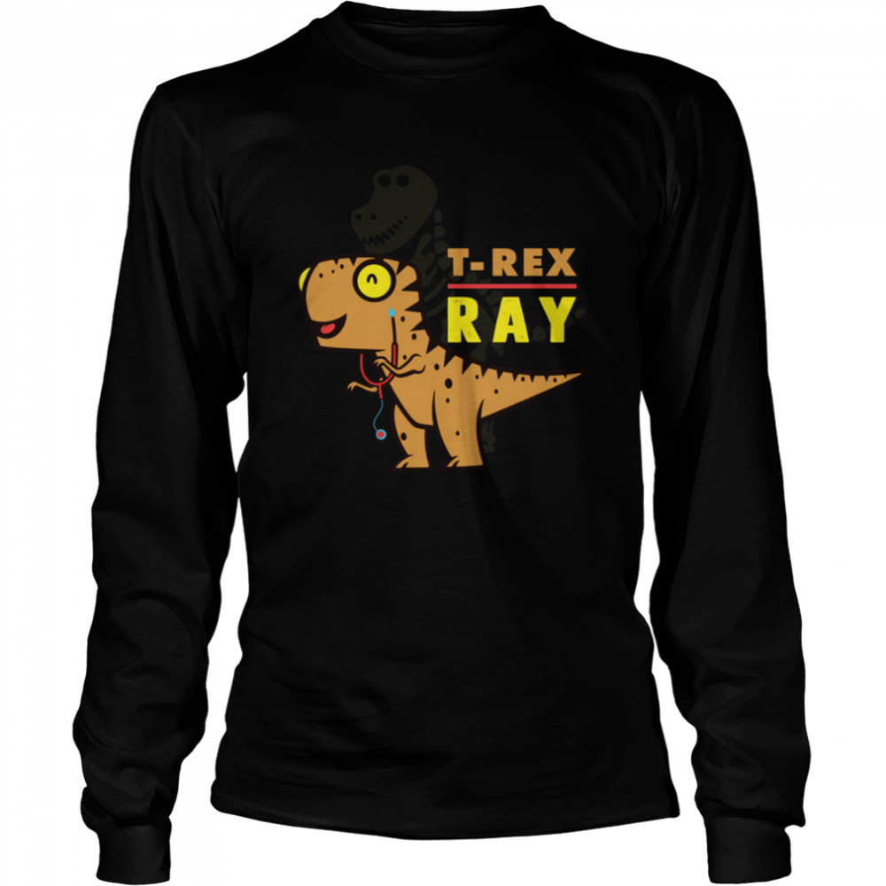XRay Tech TRex Dinosaur Radiology Tech Cartoon Long Sleeved T-shirt