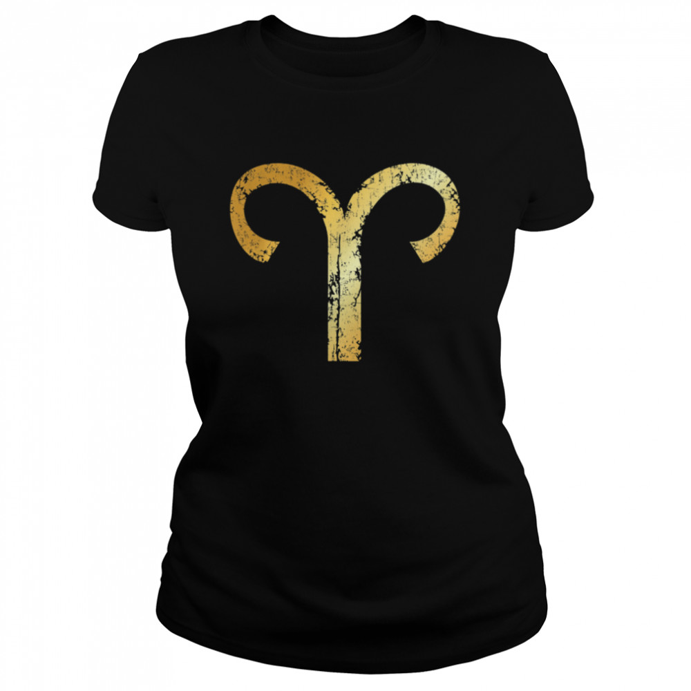 Zodiac Sign Aries VintageYellow Classic Women's T-shirt