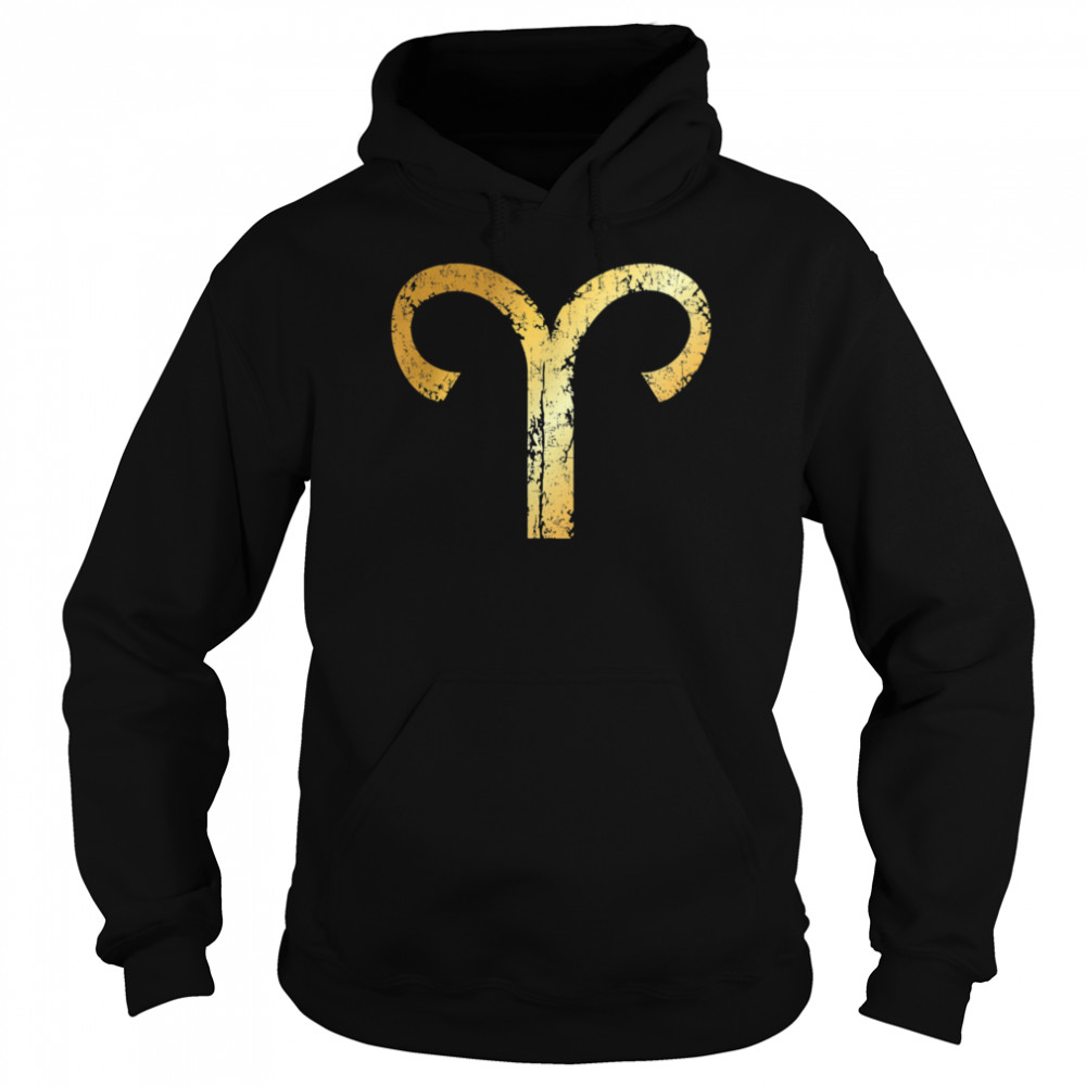 Zodiac Sign Aries VintageYellow Unisex Hoodie