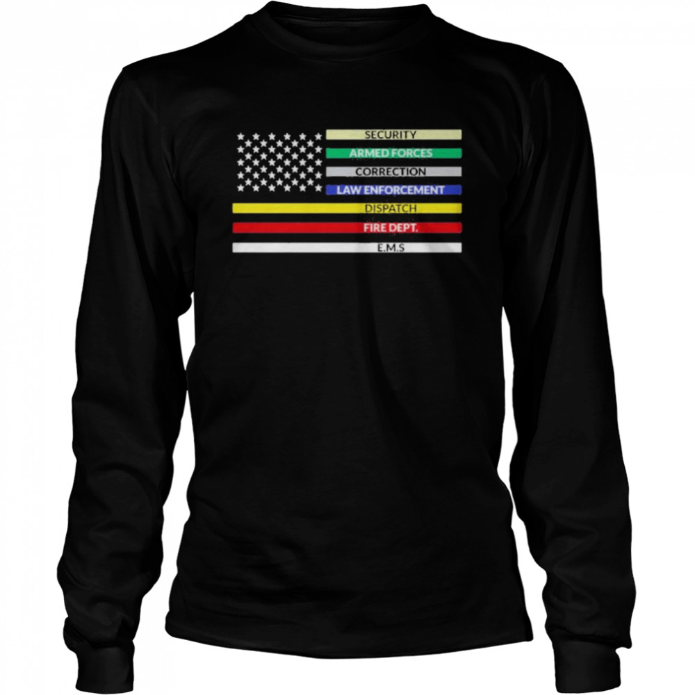 first responder american flag Long Sleeved T-shirt