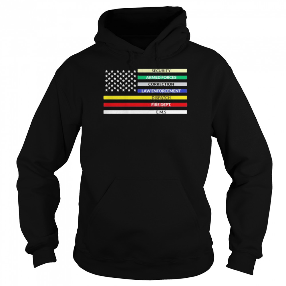 first responder american flag Unisex Hoodie