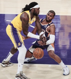 Short-handed Lakers fall short against Suns in feisty game