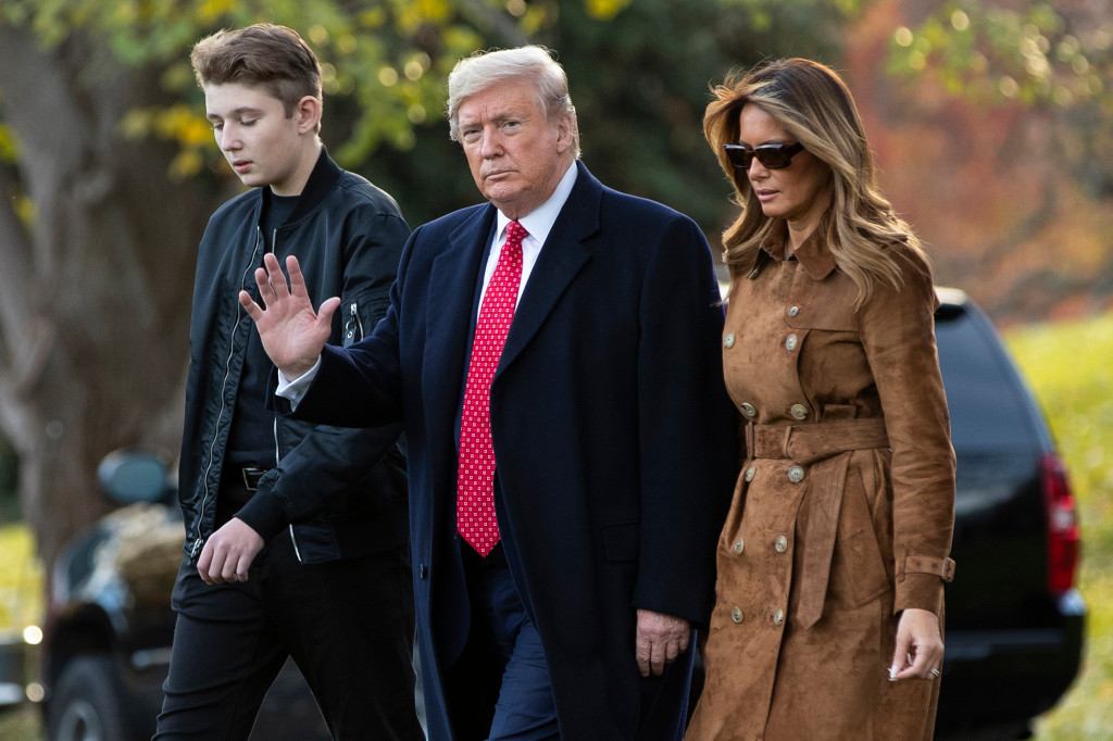 Newest Trump tower Barron shows off his 6-foot-7 height in NYC