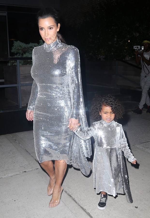 Kim Kardashian & North West in matching outfits