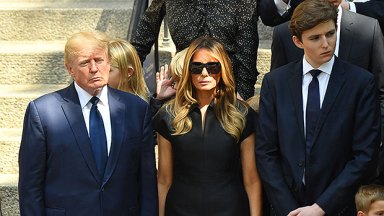 Barron Trump 16 Towers Over Donald Melania & His Siblings At Ivana’s Funeral In NYC