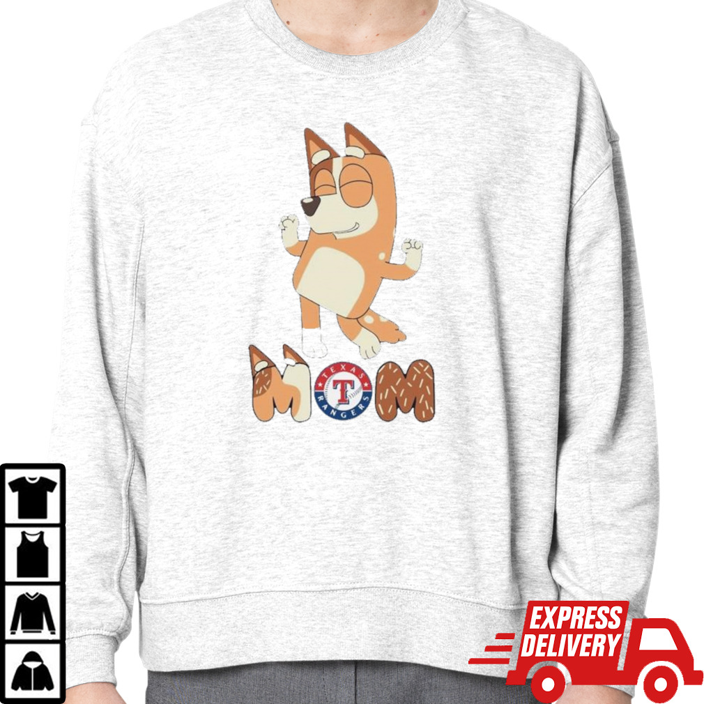 Bluey Mom Texas Rangers Baseball dancing shirt