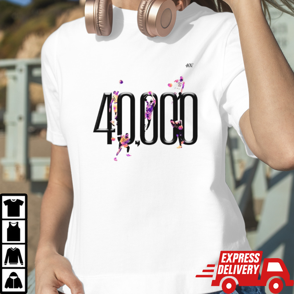 LeBron James 40k Points Los Angeles Lakers basketball shirt