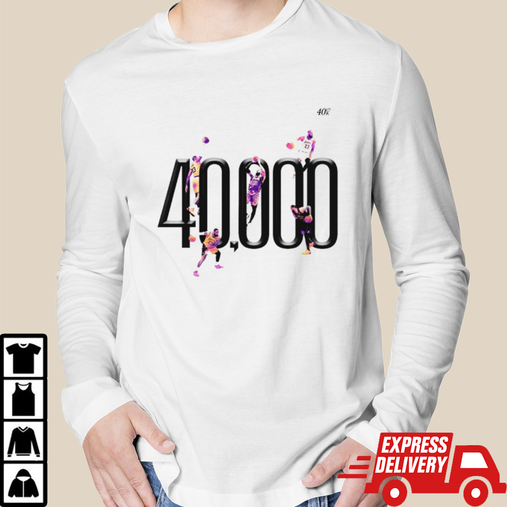 LeBron James 40k Points Los Angeles Lakers basketball shirt