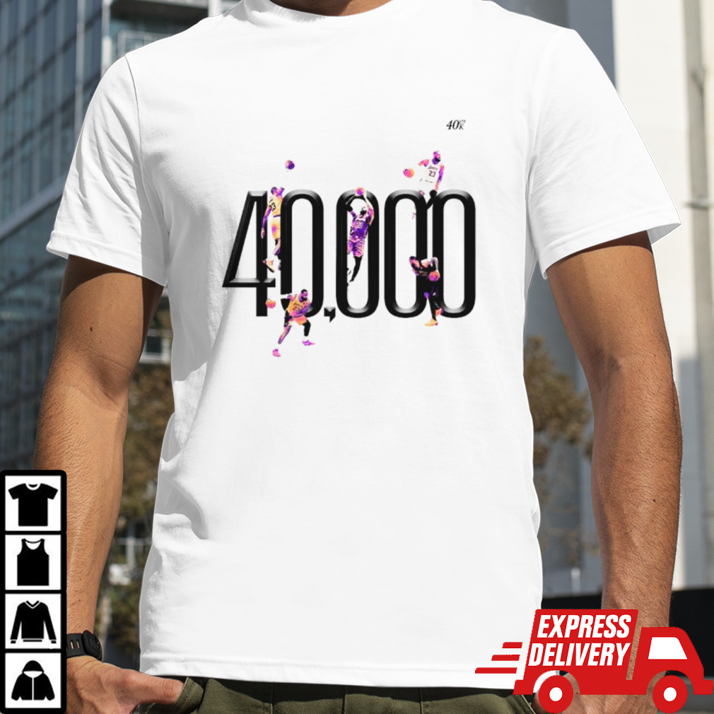 LeBron James 40k Points Los Angeles Lakers basketball shirt