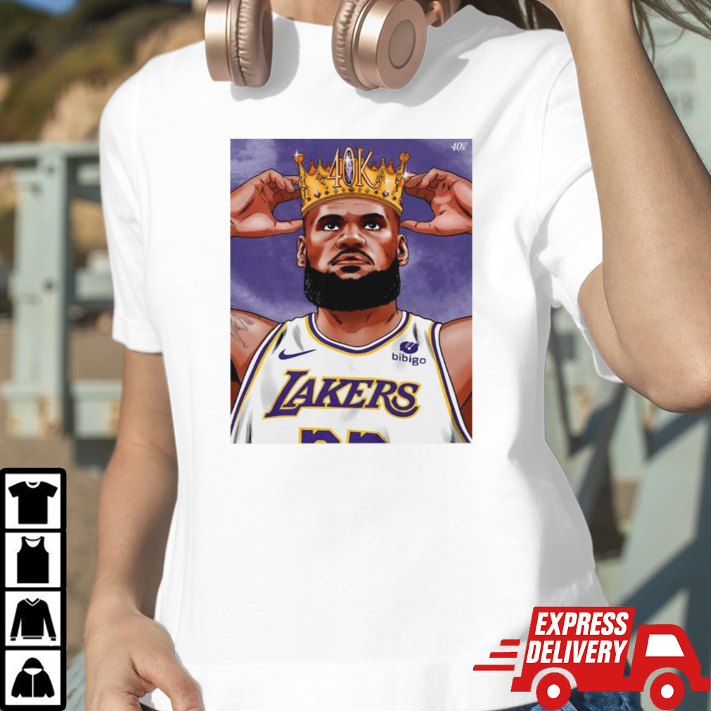 Lebron James Crown 40K Point Los Angeles Lakers basketball shirt