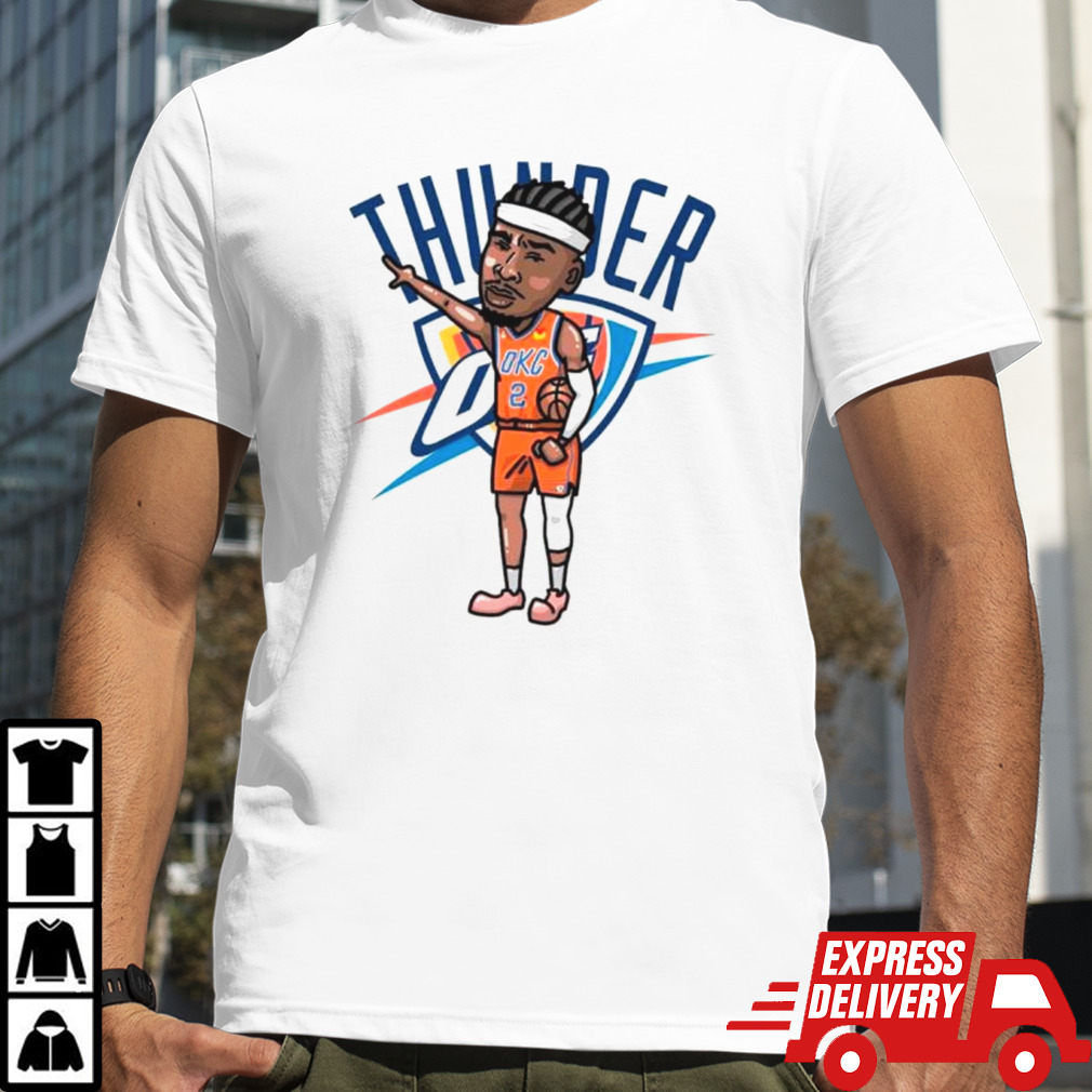 Shai Gilgeous-Alexander Oklahoma City Thunder number 2 player cartoon shirt