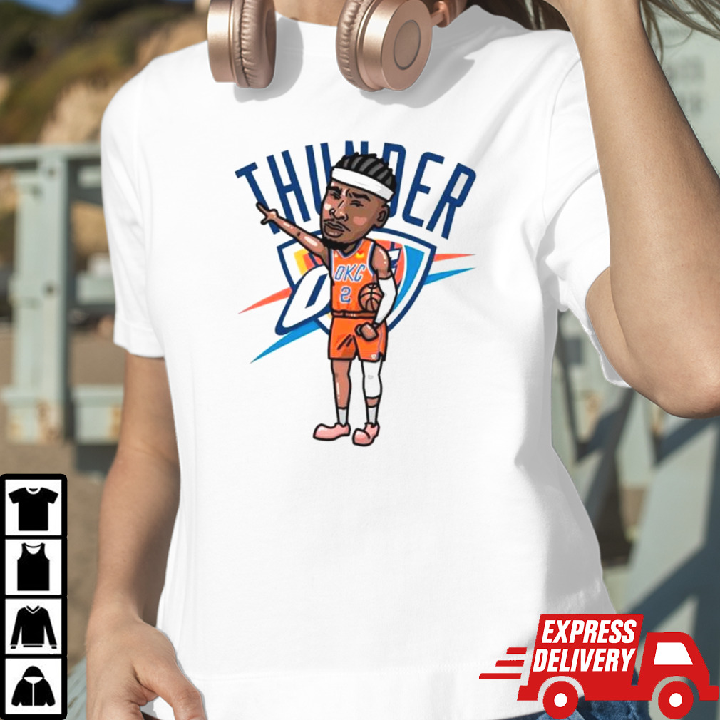 Shai Gilgeous-Alexander Oklahoma City Thunder number 2 player cartoon shirt