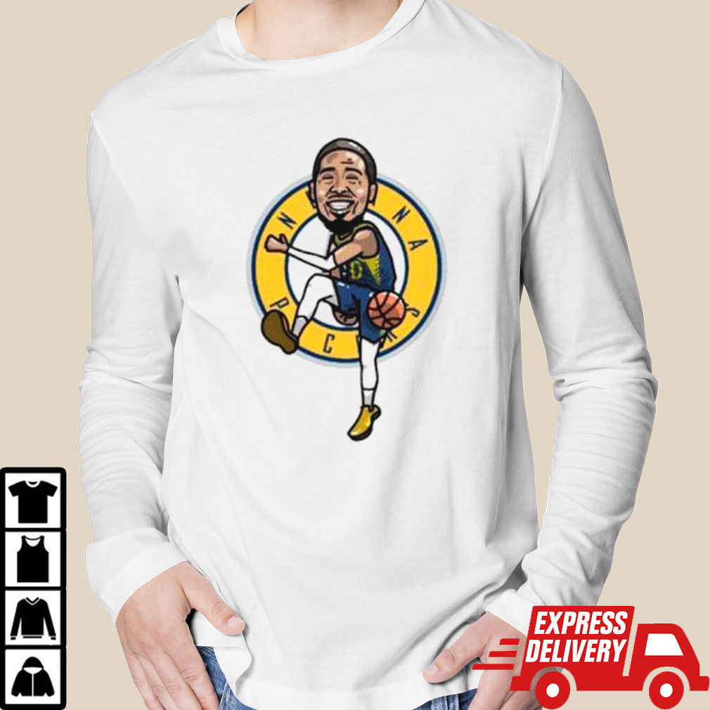 Tyrese Haliburton Indiana Pacers player cartoon shirt