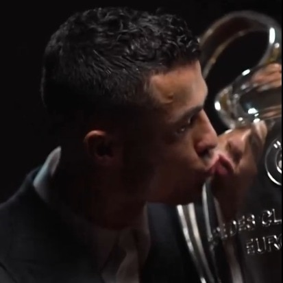 Cristiano Ronaldo kisses 'best friends forever' Champions League trophy