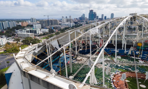The roof of Tampa Bay Rays’ Tropicana Field was ripped off by Hurricane Milton.