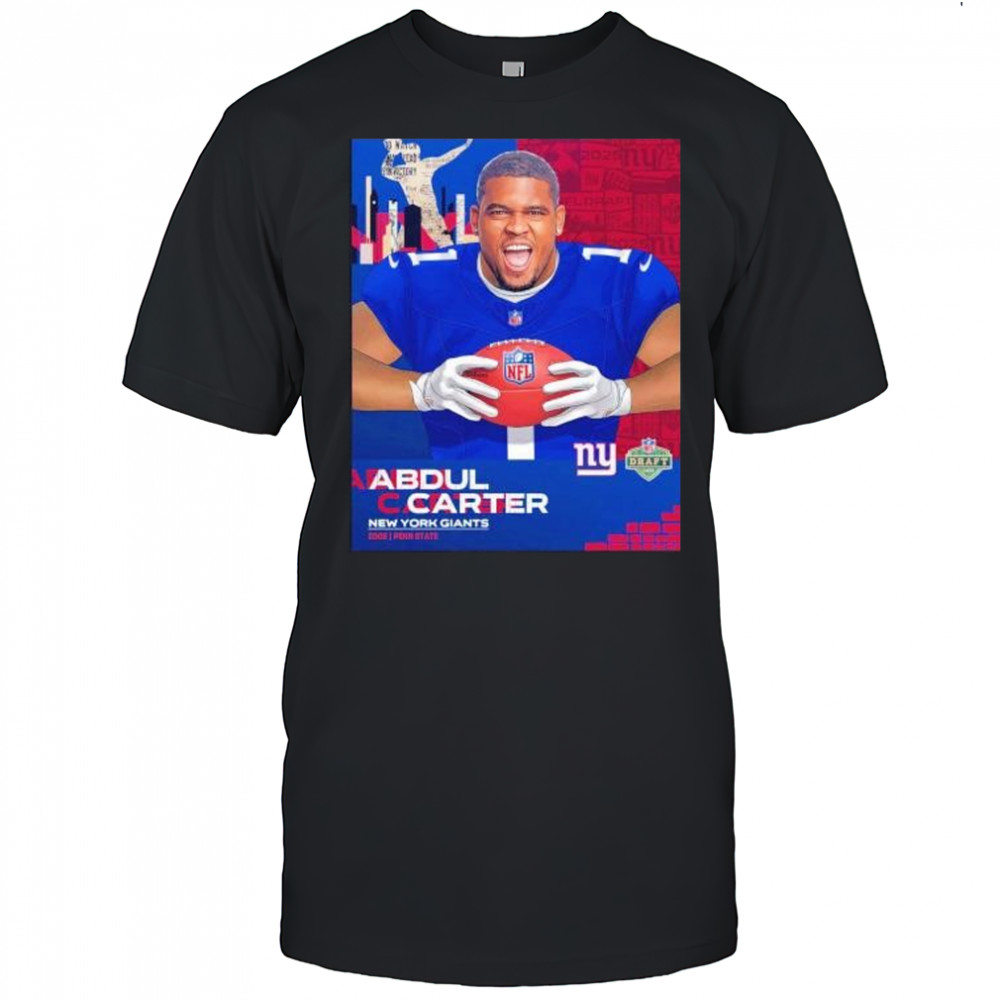 Abdul Carter New York Giants 2025 NFL Draft cartoon shirt