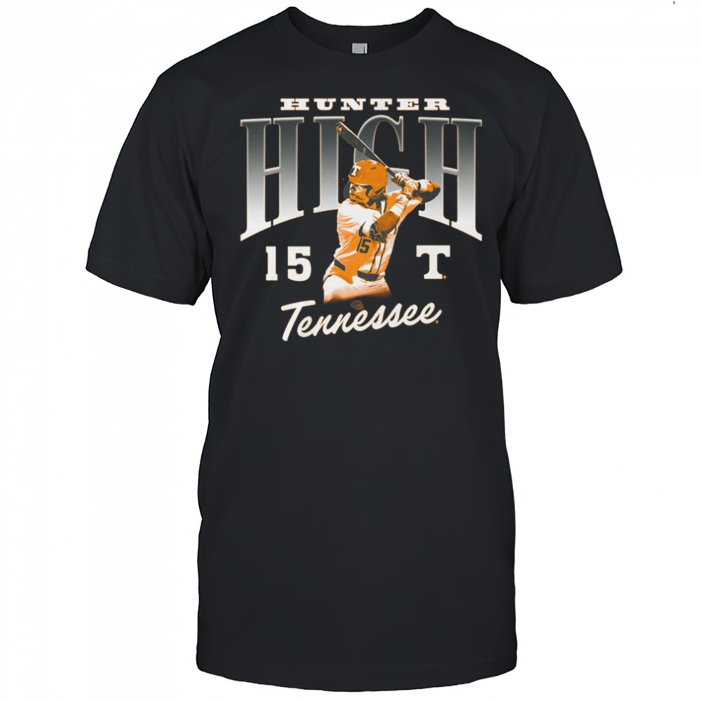 Hunter High 15 Tennessee Vols Baseball NCAA Division I Illustrated t-shirt