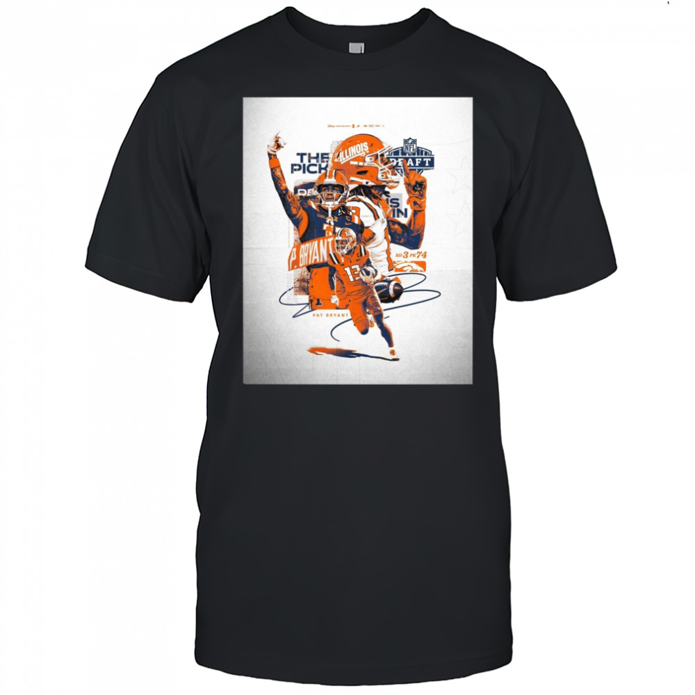Illinois Fighting Illini football The Pick Pat Bryant NFL Draft 2025 Signature Round 3 Pick 74 Poster t-shirt
