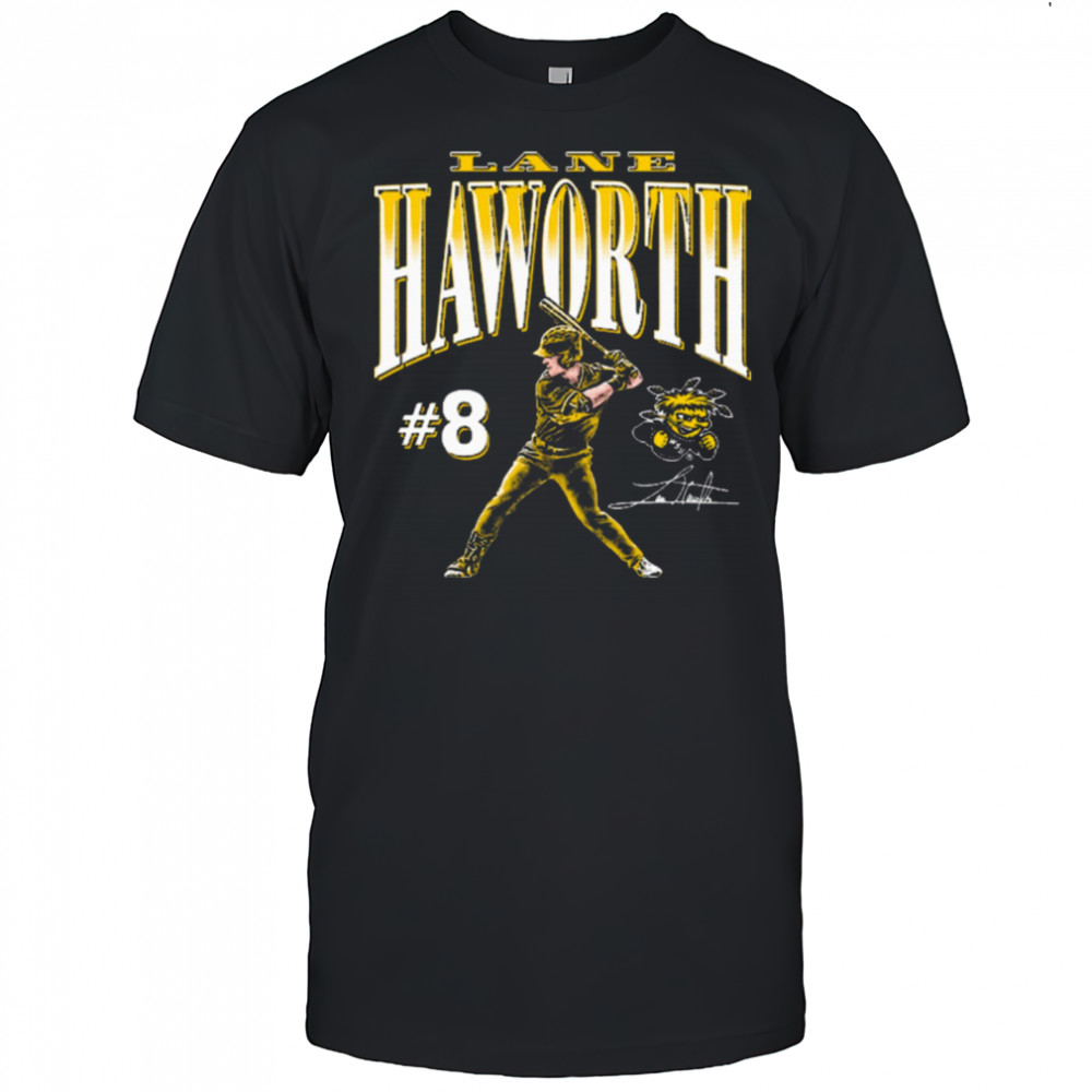 Lane Haworth #8 Wichita State Shockers baseball NCAA Division I Portrait Signature t-shirt