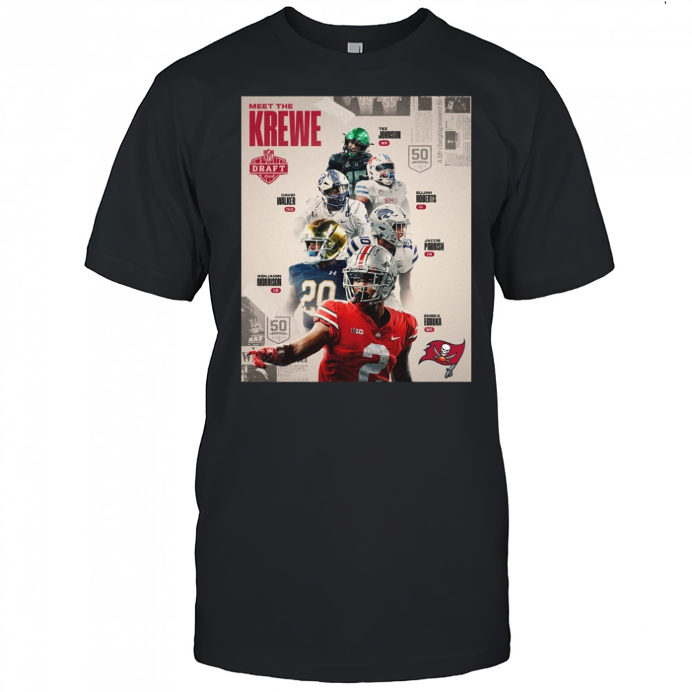 Tampa Bay Buccaneers Meet The Krewe NFL Draft 2025 John Walker Roberts Morrison Parrish Egbuka Poster t-shirt