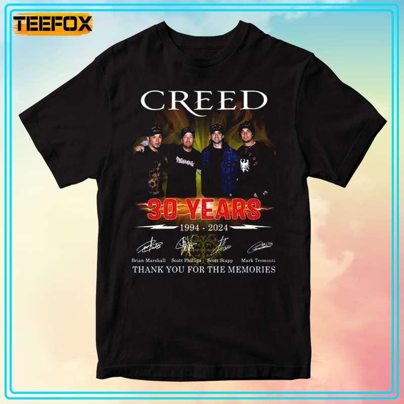30 Years 1994-2024 Creed Band Signatures Short-Sleeve T-Shirt
