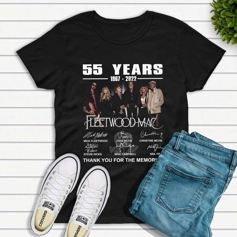55 Years 1967-2022 Fleetwood Mac Signatures T-Shirt Thank You For The Memories