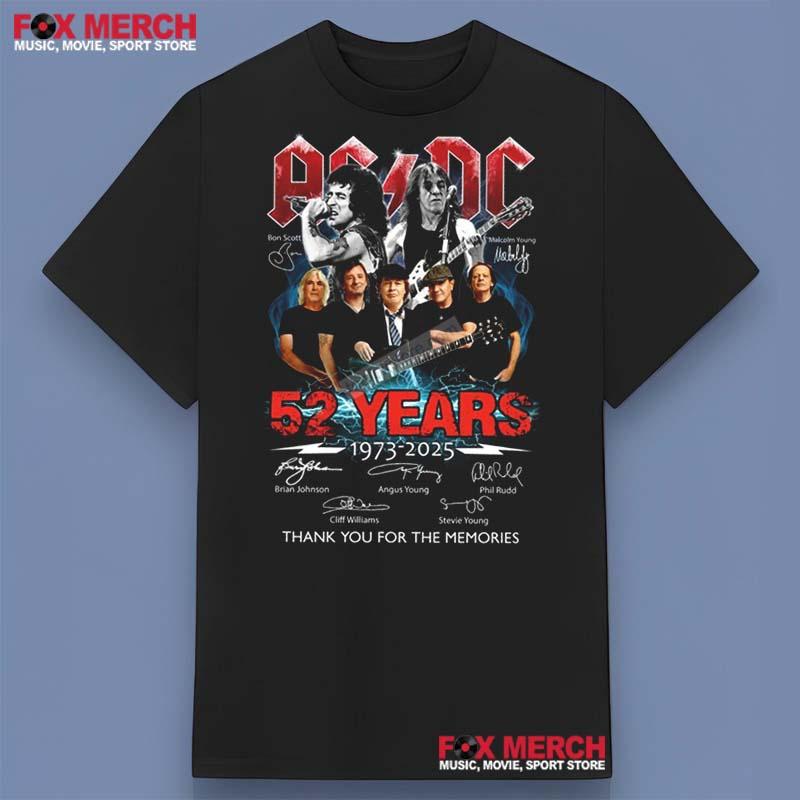 ACDC 52 Years Thank You For The Memories Signatures Shirt