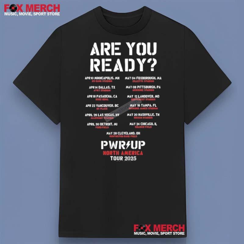 ACDC Pwr Up Tour 2025 Are You Ready T-Shirt