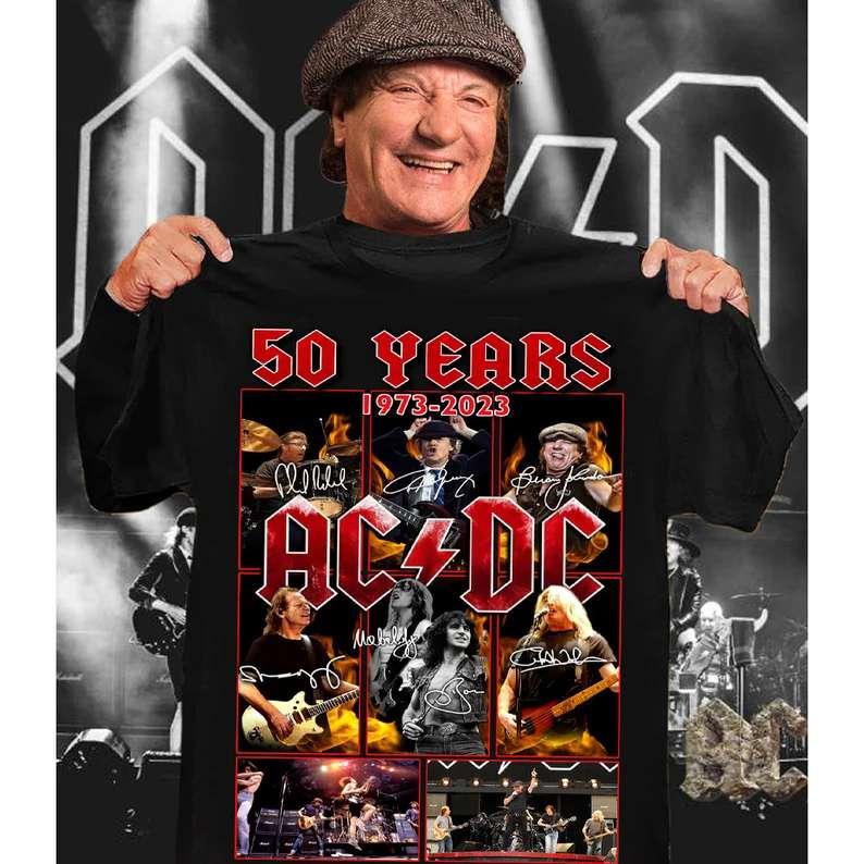 ACDC T-Shirt 50 Years Thank You For The Memories Signatures Merch