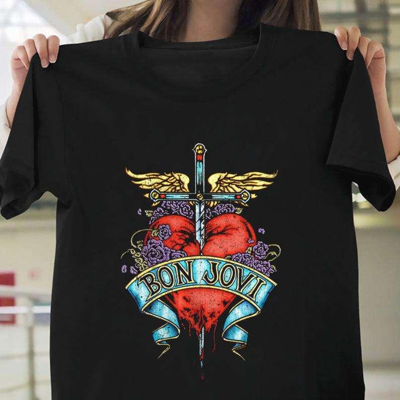 Bon Jovi Pierced Heart Tattoo Music Unisex T-Shirt