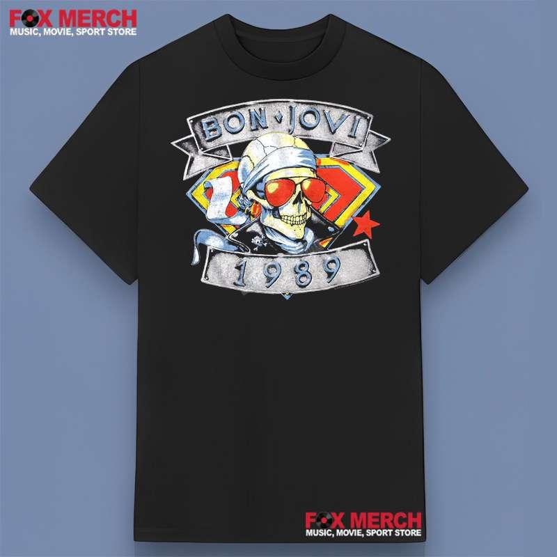 Bon Jovi Skull Biker 1989 Unisex T-Shirt