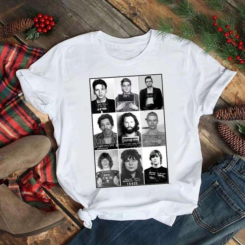 Celebrities Mugshot Rock Stars Music T-Shirt