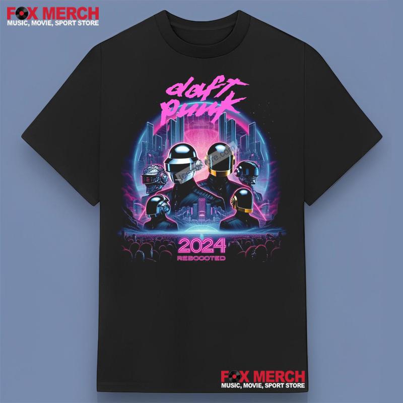 Daft Punk Rebooted Tour 2024 Black Shirt Gift