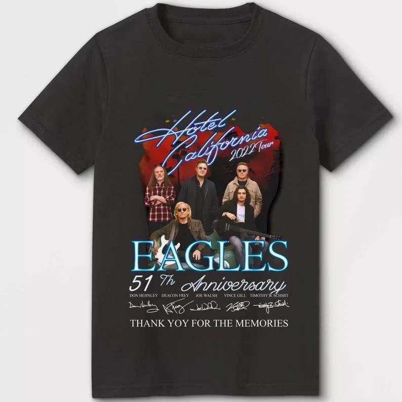 Eagles Hotel California 2022 Tour T-Shirt The Eagles 2022 Signatures