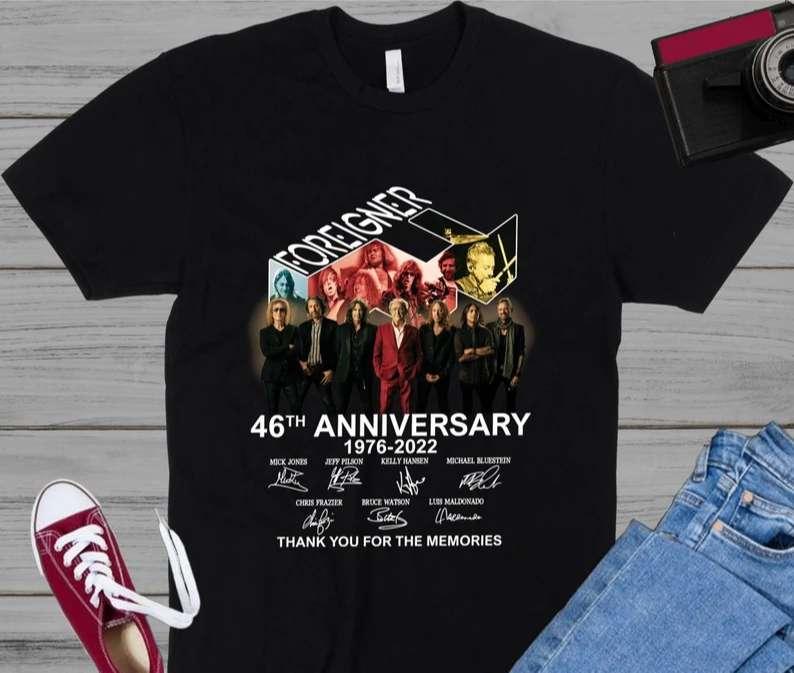 Foreigner 46th Years Anniversary 1976-2022 T-Shirt Signatures Thank You For The Memories